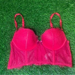 red underwire corset pushup Victoria’s Secret corset tank top